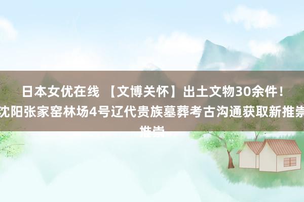 日本女优在线 【文博关怀】出土文物30余件！沈阳张家窑林场4号辽代贵族墓葬考古沟通获取新推崇