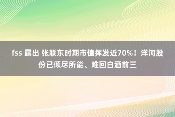 fss 露出 张联东时期市值挥发近70%！洋河股份已倾尽所能、难回白酒前三