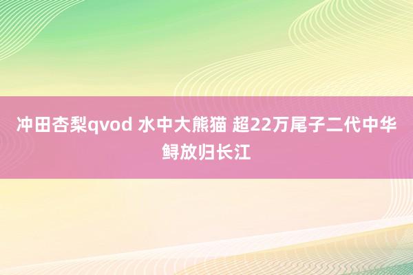 冲田杏梨qvod 水中大熊猫 超22万尾子二代中华鲟放归长江