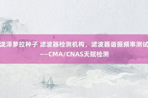 泷泽萝拉种子 滤波器检测机构，滤波器谐振频率测试——CMA/CNAS天赋检测