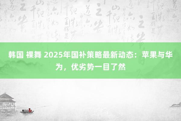 韩国 裸舞 2025年国补策略最新动态：苹果与华为，优劣势一目了然