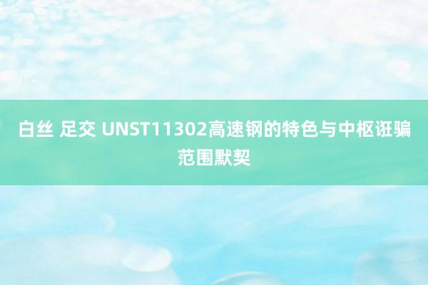 白丝 足交 UNST11302高速钢的特色与中枢诳骗范围默契