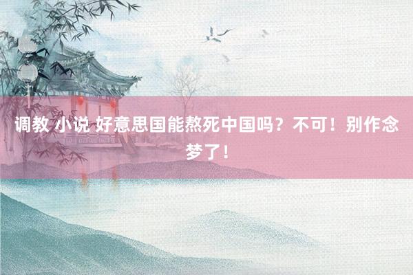 调教 小说 好意思国能熬死中国吗？不可！别作念梦了！