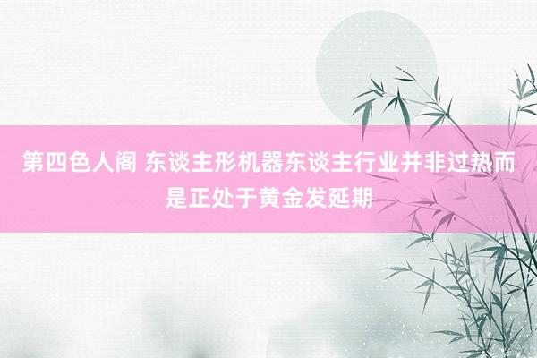 第四色人阁 东谈主形机器东谈主行业并非过热而是正处于黄金发延期