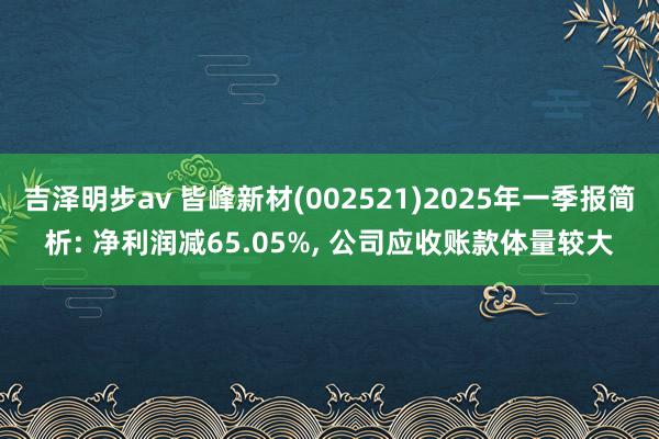 吉泽明步av 皆峰新材(002521)2025年一季报简析: 净利润减65.05%, 公司应收账款体量较大