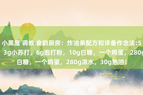 小黑屋 调教 食韵厨房:炸油条配方和详备作念法:500g面粉,5g盐,3g小苏打,6g泡打粉,10g白糖,一个鸡蛋,280g凉水,30g熟油!