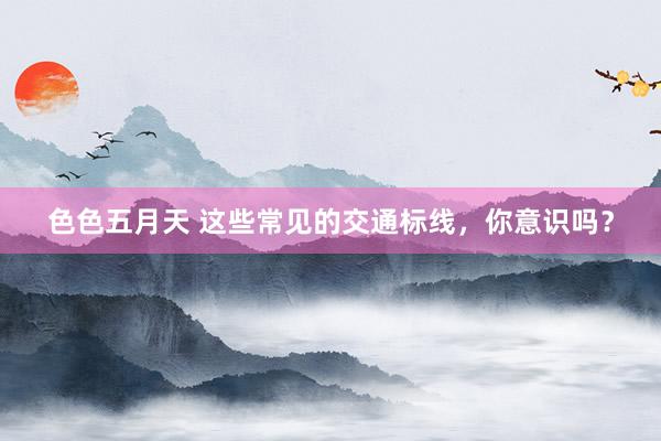 色色五月天 这些常见的交通标线，你意识吗？