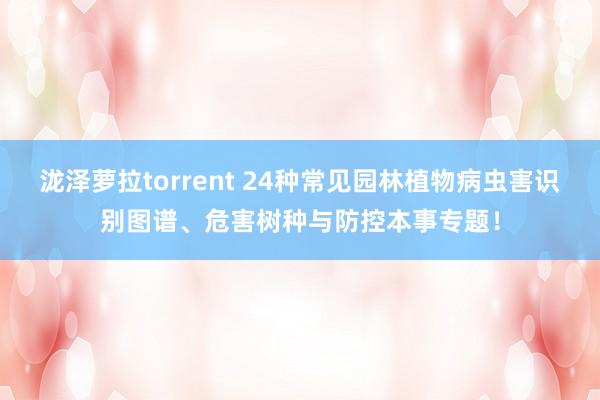 泷泽萝拉torrent 24种常见园林植物病虫害识别图谱、危害树种与防控本事专题！
