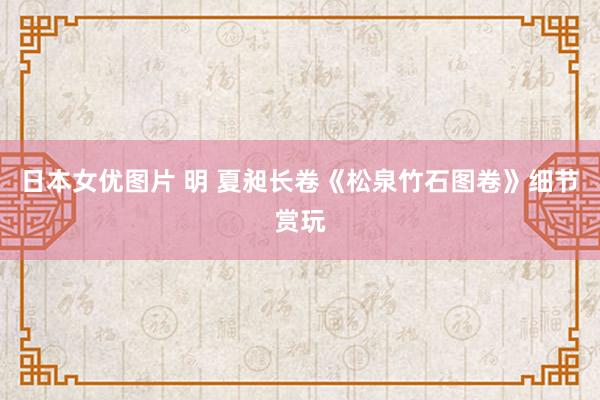 日本女优图片 明 夏昶长卷《松泉竹石图卷》细节赏玩
